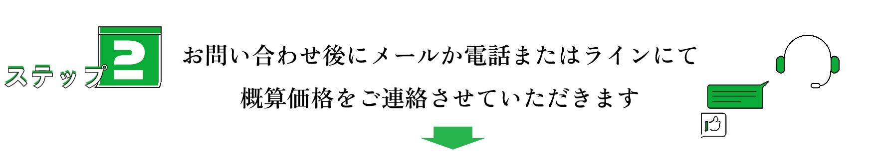 ステップ２お問い合わせ後にメールか電話またはラインにて概算価格をご連絡させていただきます